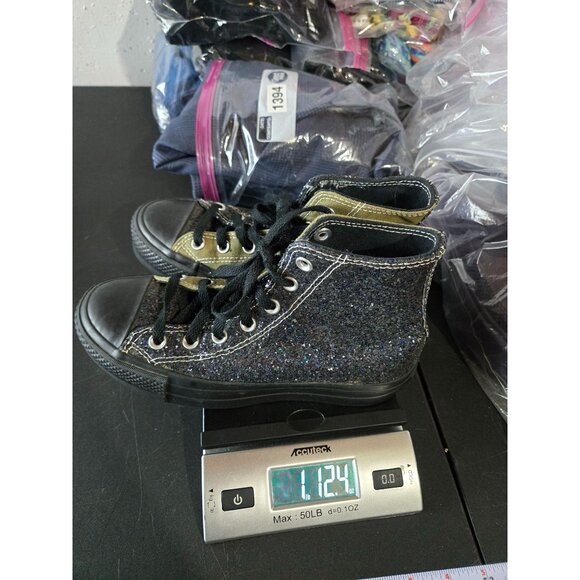 Converse Chuck Taylor All Star Womens Green Black High Platform Glitter Shoes 6 - Picture 12 of 12